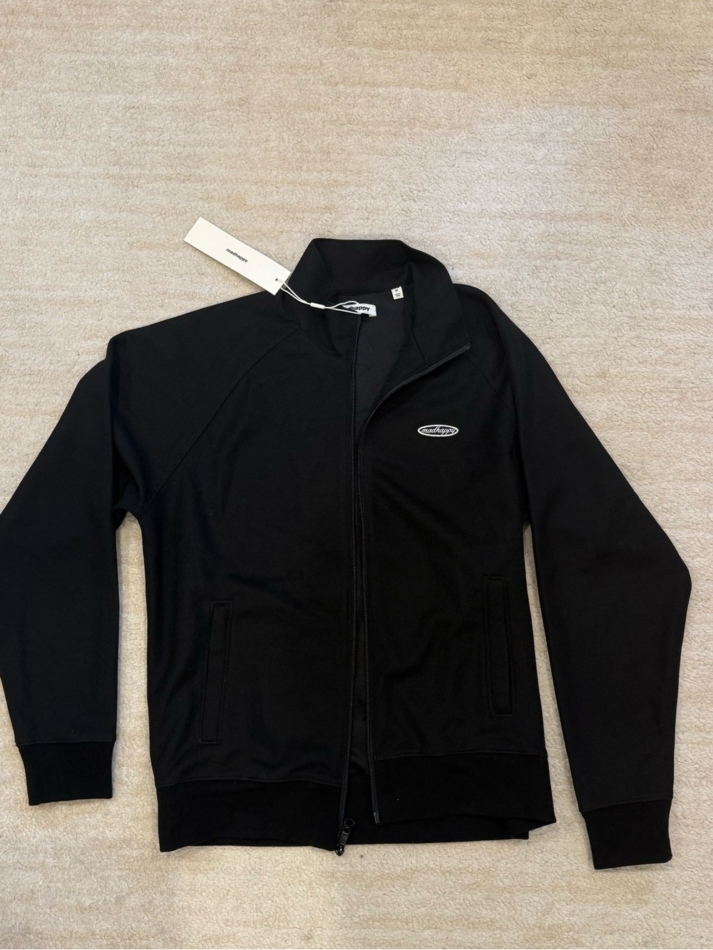 Madhappy Men's Black Bomber-Style Zip Jacket